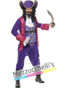 Costume Adulto Uomo Pirata Capitan Uncino di Peter Pan