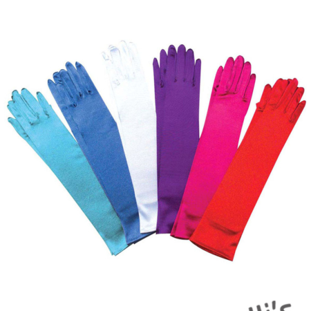 GUANTI IN RASO ELASTICIZZATI 43 cm - ass. in 6 colori rosso, rosa,viola, bianco, azzurro, blu - Mazzucchellis