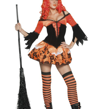 costume strega arancione halloween , carnevale o altre feste a tema - Mazzucchellis