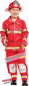 Costume Bambino Mestiere Lavoro Pompiere Vigile del Fuoco