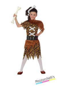 costume bambina cavernicola primitiva carnevale halloween o altre feste a tema - Mazzucchellis