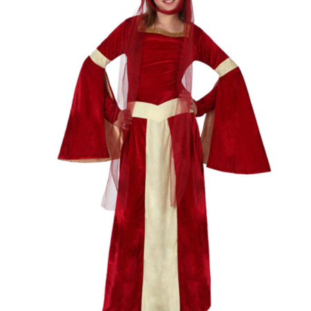 costume bambina dama medievale rossa carnevale halloween o altre feste a tema - Mazzucchellis