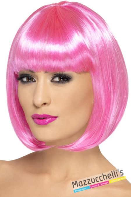 PARRUCCA CASCHETTO fuxia rosa charleston anni '20 - Mazzucchellis