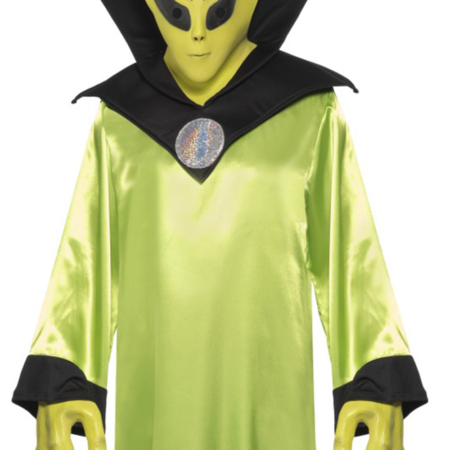 kit alieno verde maschera e guanti carnevale halloween - Mazzucchellis