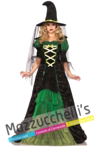 Costume Donna Halloween Strega Verde