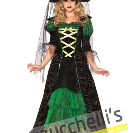Costume Donna Halloween Strega Verde