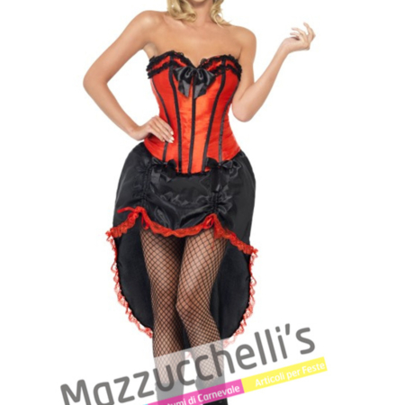 Costume donna sexy can can rossa - Mazzucchellis