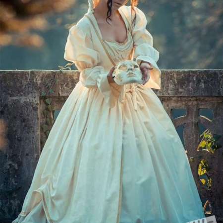 costume dama lusso bianco renee abito 700 800 - Mazzucchelli's