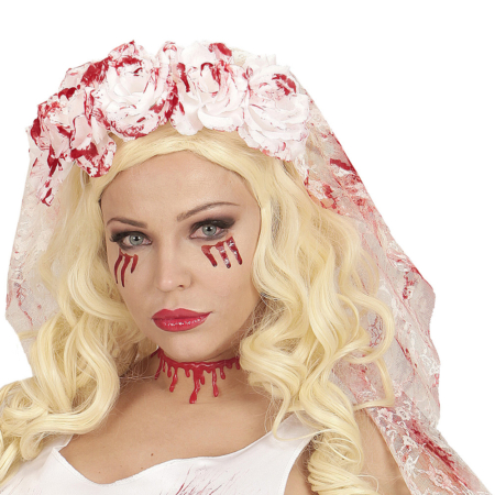 cerchietto velo da sposa con sangue horror sposa cadavere halloween - Mazzucchellis