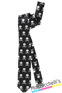 cravatta con teschi da scheletro look spaventoso halloween carnevale e altre feste a tema - Mazzucchellis