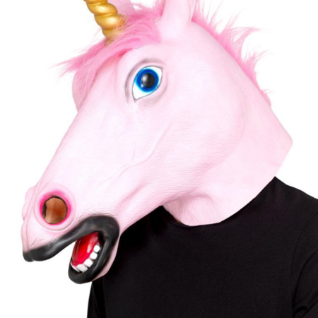 maschera divertente unicorno rosa - Mazzucchellis