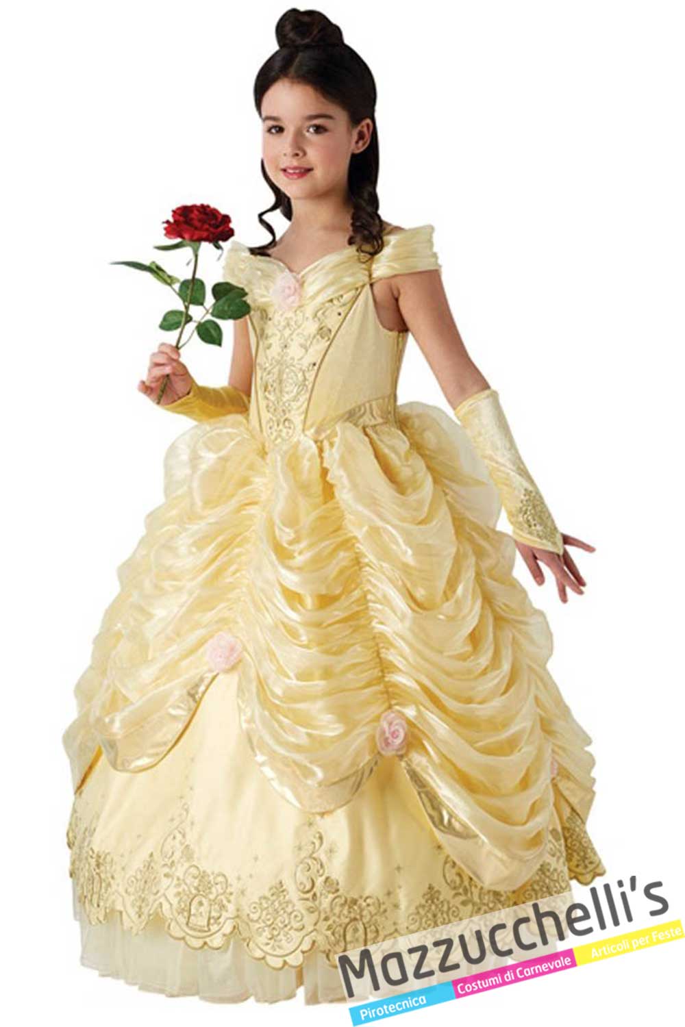 Costume Principessa Belle Bambina 5-6 anni Vestito Carnevale