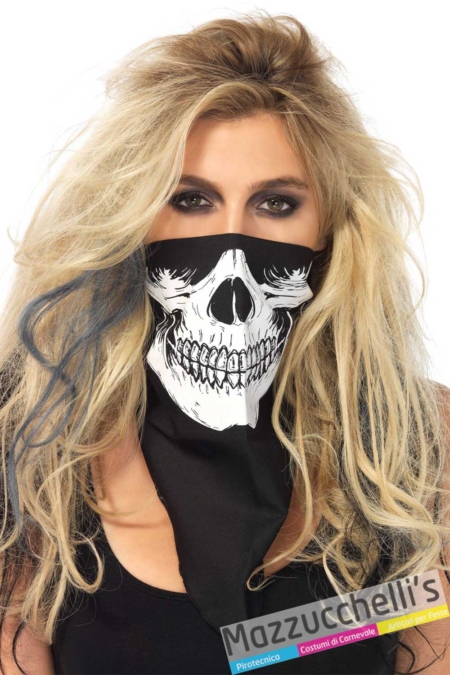 maschera-bandana-scheletro-halloween-carnevale---Mazzucchellis