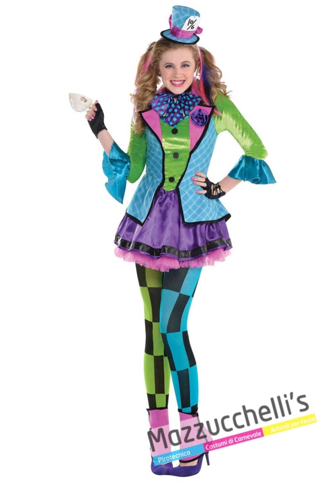 Costume Cappellaio Matto travestimento Donna Carnevale cosplay Mad Hatter  Alice  Mad hatter costume female, Mad hatter halloween costume, Mad hatter  diy costume
